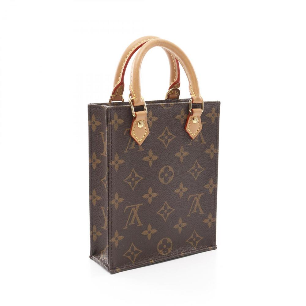 Louis Vuitton Handbag Plat Monogram Leather Canvas Brown Sac